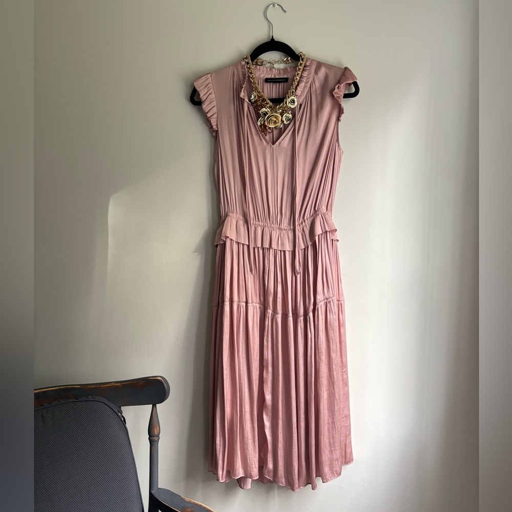 Banana Republic Pink Satin Maxi Dress